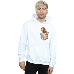 Marvel Men's Iron Man Tattoo Journey Breast Print Hoodie in White Size: XL White XL Marvel Men's Iron Man Tattoo Journey Breast Print Hoodie in White Size: XL White XL