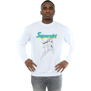 DC Comics Men's Supergirl Mono Action Pose Sweatshirt in White Size: 4XL White 4XL DC Comics Men's Supergirl Mono Action Pose Sweatshirt in White Size: 4XL White 4XL