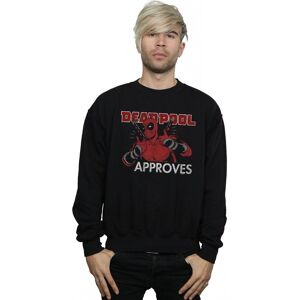 Marvel Men's Deadpool Approves Sweatshirt in Black Size: 4XL Black 4XL Marvel Men's Deadpool Approves Sweatshirt in Black Size: 4XL Black 4XL