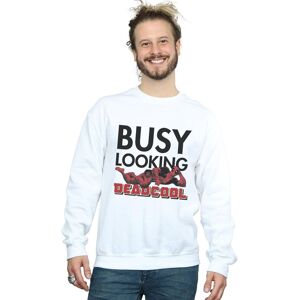 Marvel Men's Deadpool Busy Looking Deadcool Sweatshirt in White Size: Medium White M Marvel Men's Deadpool Busy Looking Deadcool Sweatshirt in White Size: Medium White M
