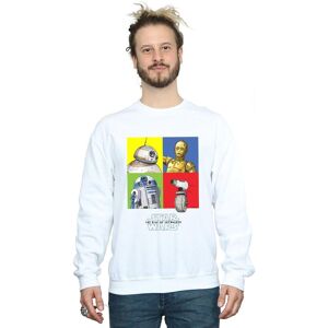 Disney Men's Star Wars The Rise Of Skywalker Droid Squares Sweatshirt in White Size: Medium White M Disney Men's Star Wars The Rise Of Skywalker Droid Squares Sweatshirt in White Size: Medium White M