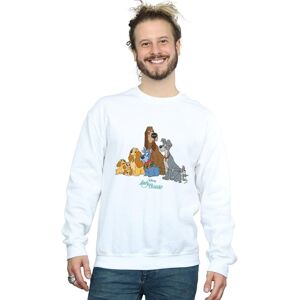 Disney Men's Lady & The Tramp Classic Group Sweatshirt in White Size: 2XL White 2XL Disney Men's Lady & The Tramp Classic Group Sweatshirt in White Size: 2XL White 2XL