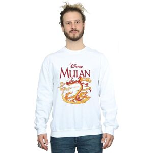 Disney Men's Mulan Mushu Dragon Fire Sweatshirt in White Size: 4XL White 4XL Disney Men's Mulan Mushu Dragon Fire Sweatshirt in White Size: 4XL White 4XL