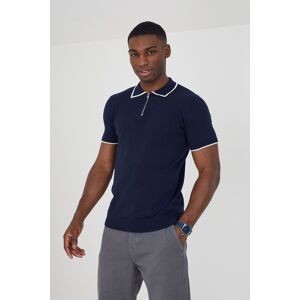 Brave Soul Men's Short Sleeve Knitted Polo Shirt in Dark Navy Size: XL Dark Navy XL Brave Soul Men's Short Sleeve Knitted Polo Shirt in Dark Navy Size: XL Dark Navy XL