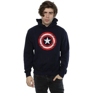 Marvel Men's Avengers Captain America Scratched Shield Hoodie in Navy Size: 4XL Navy 4XL Marvel Men's Avengers Captain America Scratched Shield Hoodie in Navy Size: 4XL Navy 4XL