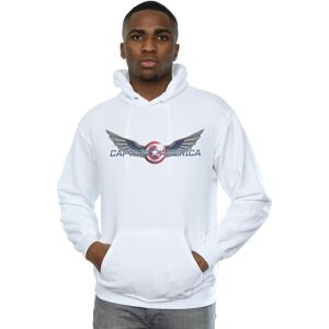 Marvel Men's Falcon & The Winter Soldier Captain America Logo Hoodie in White Size: 5XL White 5XL Marvel Men's Falcon & The Winter Soldier Captain America Logo Hoodie in White Size: 5XL White 5XL