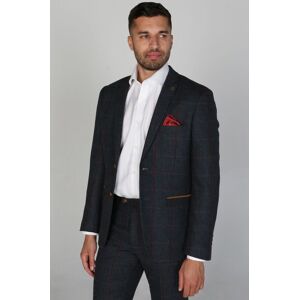 Paul Andrew Men's Madrid - Check Tweed Blazer in Navy Size: 40R Navy 40R Paul Andrew Men's Madrid - Check Tweed Blazer in Navy Size: 40R Navy 40R