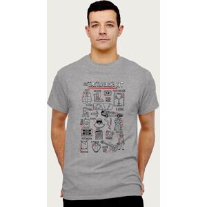 Back To The Future Men's The Time Travelers Kit T-Shirt in Mid Grey Size: Medium Mid Grey M Back To The Future Men's The Time Travelers Kit T-Shirt in Mid Grey Size: Medium Mid Grey M