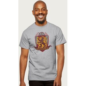 Harry Potter Men's Gryffindor Quidditch Distressed Shield T-Shirt in Mid Grey Size: Small Mid Grey S Harry Potter Men's Gryffindor Quidditch Distressed Shield T-Shirt in Mid Grey Size: Small Mid Grey S