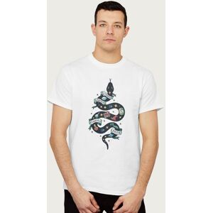 Harry Potter Men's Serpent Of Slytherin Ambition Cunning Pride T-Shirt in White Size: Large White L Harry Potter Men's Serpent Of Slytherin Ambition Cunning Pride T-Shirt in White Size: Large White L