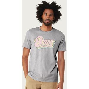 David Bowie Men's Pastel Logo T-Shirt in Mid Grey Size: Medium Mid Grey M David Bowie Men's Pastel Logo T-Shirt in Mid Grey Size: Medium Mid Grey M
