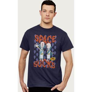 Beavis and Butthead Men's Space Sucks The Watchers Style T-Shirt in Navy Size: Medium Navy M Beavis and Butthead Men's Space Sucks The Watchers Style T-Shirt in Navy Size: Medium Navy M
