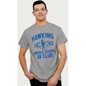 Stranger Things Men's Hawkins Middle School AV Club T-Shirt in Mid Grey Size: XL Mid Grey XL Stranger Things Men's Hawkins Middle School AV Club T-Shirt in Mid Grey Size: XL Mid Grey XL