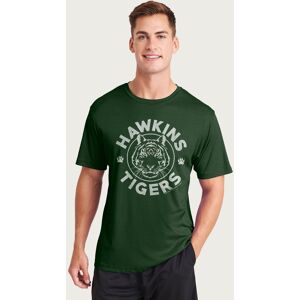 Stranger Things Men's Hawkins Tigers Paws White Logo T-Shirt in Bottle Green Size: Large Bottle Green L Stranger Things Men's Hawkins Tigers Paws White Logo T-Shirt in Bottle Green Size: Large Bottle Green L