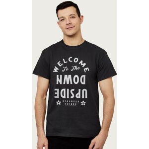 Stranger Things Men's Welcome To The Upside Down T-Shirt in Black Size: Medium Black M Stranger Things Men's Welcome To The Upside Down T-Shirt in Black Size: Medium Black M