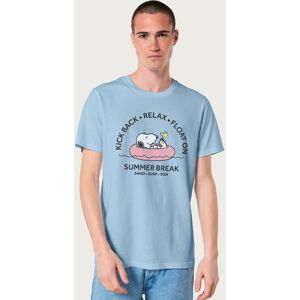 Peanuts Men's Summer Break Sand Surf Sun Snoopy T-Shirt in Light Blue Size: XL Light Blue XL Peanuts Men's Summer Break Sand Surf Sun Snoopy T-Shirt in Light Blue Size: XL Light Blue XL