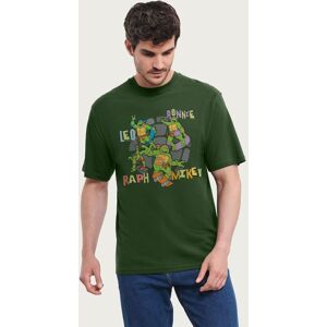 Teenage Mutant Ninja Turtles Men's Leo Donnie Raph & Mikey T-Shirt in Bottle Green Size: Medium Bottle Green M Teenage Mutant Ninja Turtles Men's Leo Donnie Raph & Mikey T-Shirt in Bottle Green Size: Medium Bottle Green M