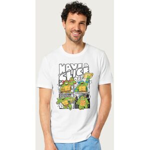 Teenage Mutant Ninja Turtles Men's Pizza Have A Slice Day T-Shirt in White Size: Medium White M Teenage Mutant Ninja Turtles Men's Pizza Have A Slice Day T-Shirt in White Size: Medium White M