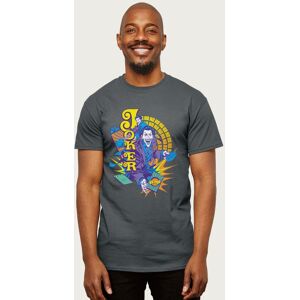Batman Men's The Joker Ka Pow T-Shirt in Charcoal Size: Large Charcoal L Batman Men's The Joker Ka Pow T-Shirt in Charcoal Size: Large Charcoal L