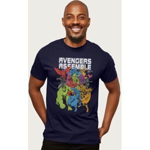 Marvel Men's Avengers Assemble Comic Book Colour Art T-Shirt in Navy Size: XL Navy XL Marvel Men's Avengers Assemble Comic Book Colour Art T-Shirt in Navy Size: XL Navy XL