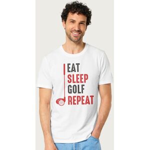 Coto7 Men's Eat Sleep Golf Repeat Club T-Shirt in White Size: Medium White M Coto7 Men's Eat Sleep Golf Repeat Club T-Shirt in White Size: Medium White M