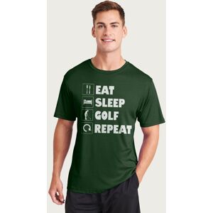 Coto7 Men's Eat Sleep Golf Repeat White Text T-Shirt in Bottle Green Size: Small Bottle Green S Coto7 Men's Eat Sleep Golf Repeat White Text T-Shirt in Bottle Green Size: Small Bottle Green S