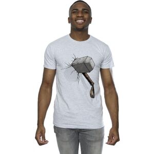 Marvel Men's Thor Hammer Crack T-Shirt in Grey Size: XL Grey XL Marvel Men's Thor Hammer Crack T-Shirt in Grey Size: XL Grey XL