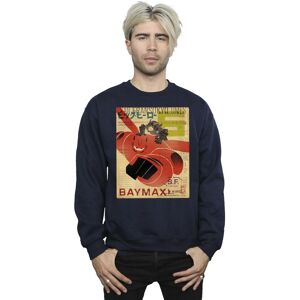 Disney Men's Big Hero 6 Baymax Flying Baymax Newspaper Sweatshirt in Navy Size: 3XL Navy 3XL Disney Men's Big Hero 6 Baymax Flying Baymax Newspaper Sweatshirt in Navy Size: 3XL Navy 3XL