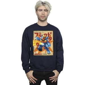 Disney Men's Big Hero 6 Baymax Fred Newspaper Sweatshirt in Navy Size: 4XL Navy 4XL Disney Men's Big Hero 6 Baymax Fred Newspaper Sweatshirt in Navy Size: 4XL Navy 4XL