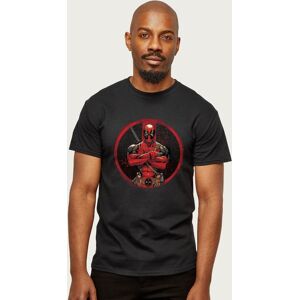 Marvel Men's Deadpool Blood Splatter Arms Folded T-Shirt in Black Size: Large Black L Marvel Men's Deadpool Blood Splatter Arms Folded T-Shirt in Black Size: Large Black L