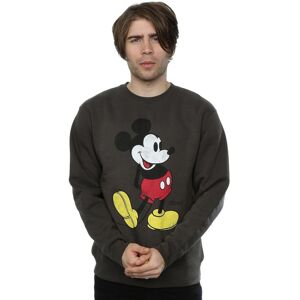 Disney Men's Mickey Mouse Classic Kick Sweatshirt in Mid Grey Size: Small Mid Grey S Disney Men's Mickey Mouse Classic Kick Sweatshirt in Mid Grey Size: Small Mid Grey S