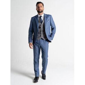 V2 Classic Men's Charlie - Max Blue Blazer With Grey Waistcoat in Mid Blue Size: 42R Mid Blue 42R V2 Classic Men's Charlie - Max Blue Blazer With Grey Waistcoat in Mid Blue Size: 42R Mid Blue 42R
