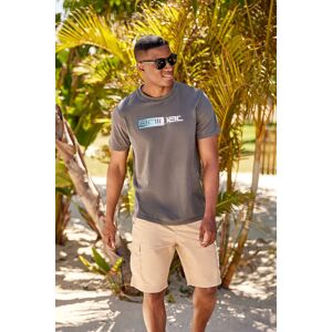 Animal Men's 'Chase' Graphic Cotton Casual Short Sleeve Lightweight Top in Charcoal Size: XS Charcoal XS Animal Men's 'Chase' Graphic Cotton Casual Short Sleeve Lightweight Top in Charcoal Size: XS Charcoal XS