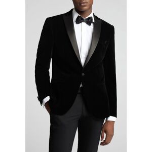 Antique Rogue Men's Slim Fit Velvet Jacket in Black Size: 50R Black 50R Antique Rogue Men's Slim Fit Velvet Jacket in Black Size: 50R Black 50R