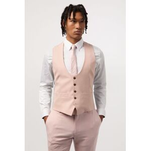 Antique Rogue Men's Blake Peach Slim Fit Waistcoat in Pink Size: 46R Pink 46R Antique Rogue Men's Blake Peach Slim Fit Waistcoat in Pink Size: 46R Pink 46R
