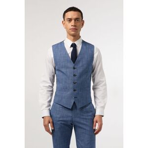Antique Rogue Men's Blue Check Slim Fit Waistcoat Size: 42R Blue 42R Antique Rogue Men's Blue Check Slim Fit Waistcoat Size: 42R Blue 42R
