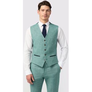 Antique Rogue Men's Slim Fit Green Herringbone Tweed Waistcoat Size: 48R Green 48R Antique Rogue Men's Slim Fit Green Herringbone Tweed Waistcoat Size: 48R Green 48R