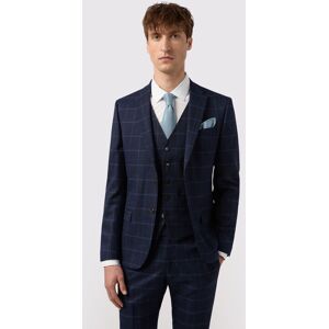 Antique Rogue Men's Windowpane Check Slim Fit Jacket in Blue Size: 44R Blue 44R Antique Rogue Men's Windowpane Check Slim Fit Jacket in Blue Size: 44R Blue 44R