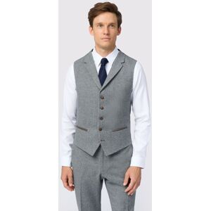 Antique Rogue Men's Herringbone Tweed Slim Fit Waistcoat in Grey Size: 42R Grey 42R Antique Rogue Men's Herringbone Tweed Slim Fit Waistcoat in Grey Size: 42R Grey 42R