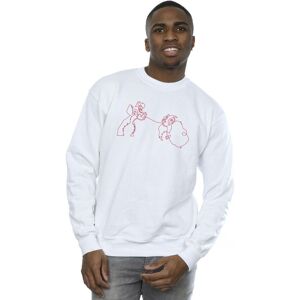 Disney Men's Lady & The Tramp Spaghetti Outline Sweatshirt in White Size: Large White L Disney Men's Lady & The Tramp Spaghetti Outline Sweatshirt in White Size: Large White L