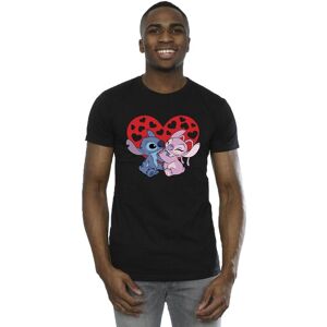Disney Men's Lilo & Stitch Hearts T-Shirt in Black Size: Medium Black M Disney Men's Lilo & Stitch Hearts T-Shirt in Black Size: Medium Black M