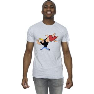Johnny Bravo Men's Heart Present T-Shirt in Grey Size: 5XL Grey 5XL Johnny Bravo Men's Heart Present T-Shirt in Grey Size: 5XL Grey 5XL