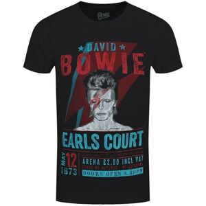 David Bowie Men's Earls Court ´73 Friendly T-Shirt in Black Size: XL Black XL David Bowie Men's Earls Court ´73 Friendly T-Shirt in Black Size: XL Black XL