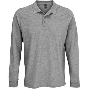 SOL'S Men's Prime Pique Long-Sleeved Polo Shirt in Grey Size: 2XL Grey 2XL SOL'S Men's Prime Pique Long-Sleeved Polo Shirt in Grey Size: 2XL Grey 2XL