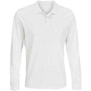 SOL'S Men's Prime Pique Long-Sleeved Polo Shirt in White Size: XL White XL SOL'S Men's Prime Pique Long-Sleeved Polo Shirt in White Size: XL White XL