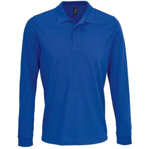 SOL'S Men's Prime Pique Long-Sleeved Polo Shirt in Blue Size: Medium Blue M SOL'S Men's Prime Pique Long-Sleeved Polo Shirt in Blue Size: Medium Blue M