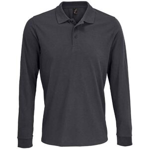 SOL'S Men's Prime Pique Long-Sleeved Polo Shirt in Dark Grey Size: 2XL Dark Grey 2XL SOL'S Men's Prime Pique Long-Sleeved Polo Shirt in Dark Grey Size: 2XL Dark Grey 2XL
