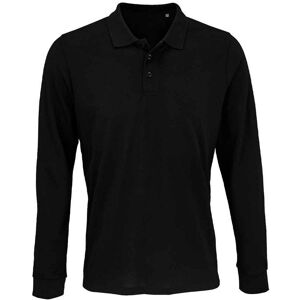 SOL'S Men's Prime Pique Long-Sleeved Polo Shirt in Black Size: 2XL Black 2XL SOL'S Men's Prime Pique Long-Sleeved Polo Shirt in Black Size: 2XL Black 2XL