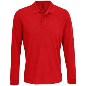 SOL'S Men's Prime Pique Long-Sleeved Polo Shirt in Red Size: 2XL Red 2XL SOL'S Men's Prime Pique Long-Sleeved Polo Shirt in Red Size: 2XL Red 2XL