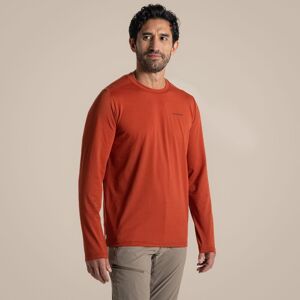 Craghoppers Men's NosiLife Abel Insect-Repellent Stretch Long Sleeved T-Shirt in Light Red Size: 2XL Light Red 2XL Craghoppers Men's NosiLife Abel Insect-Repellent Stretch Long Sleeved T-Shirt in Light Red Size: 2XL Light Red 2XL